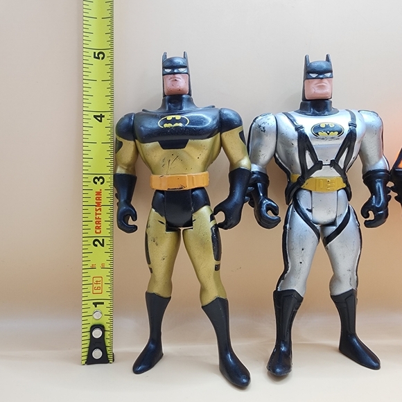 1993 Batman Animated Series Sky Dive Gold Batman Action Figures Lot Kenner 5" - Picture 5 of 5